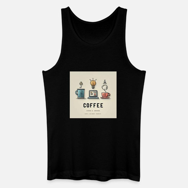 Kaffee Code Design - Männer Bio Tank Top - Schwarz