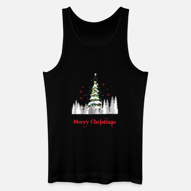 Glitzer Weihnachtsbaum Schnee - Weihnachtsgeschenk - Männer Bio Tank Top - Schwarz