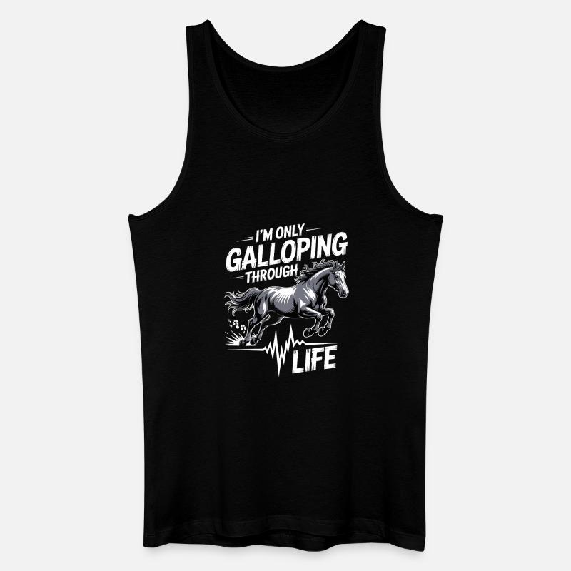 Ich Galoppiere Nur Durchs Leben - Männer Bio Tank Top - Schwarz