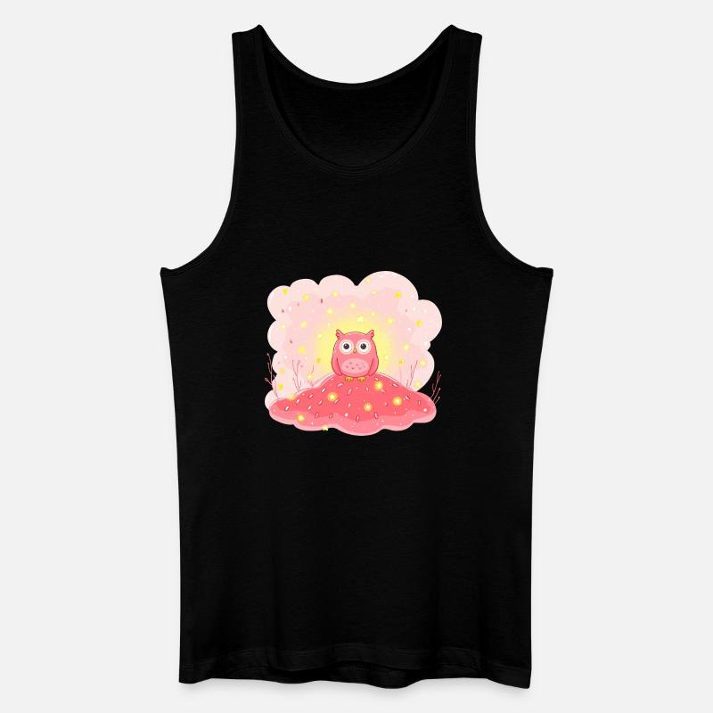 Zarte Eulenstern auf Rosenhügel - Männer Bio Tank Top - Schwarz