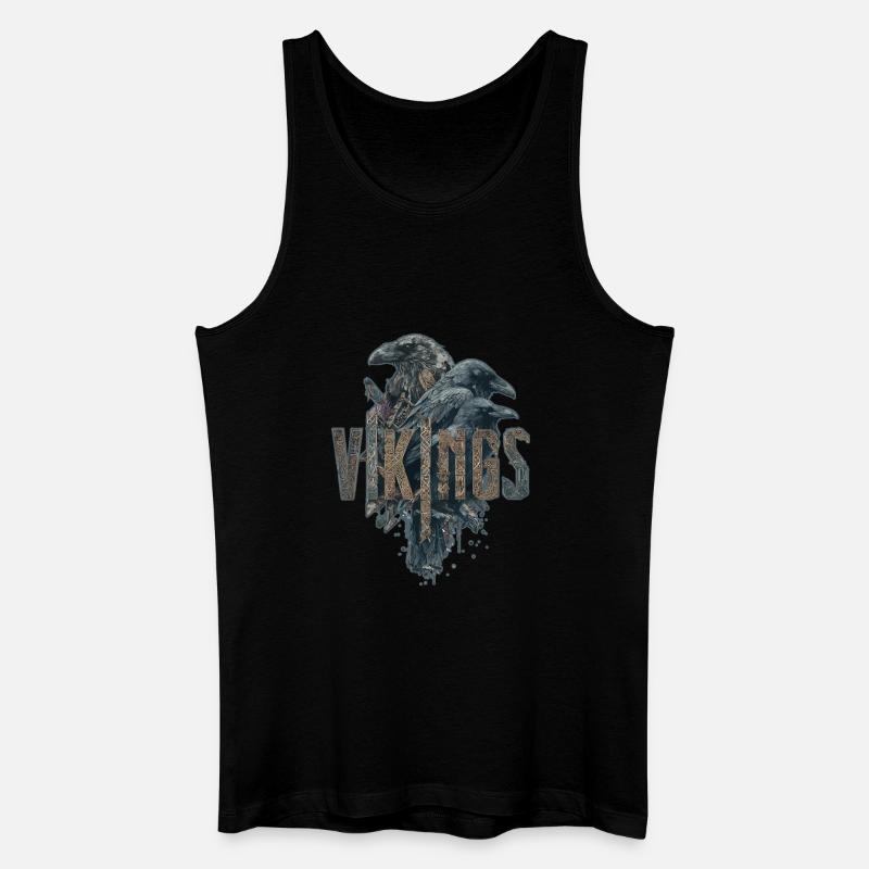 Odin-Crow-Viking-Sword-Nordic - Männer Bio Tank Top - Schwarz