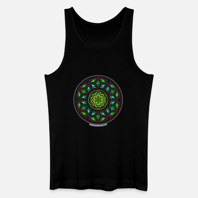 Fractal Evolution Kaleidoskop Mandala Muster Yoga - Männer Bio Tank Top - Schwarz