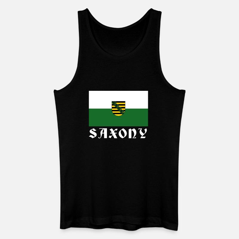 Flagge Sachsens mit Wappen - Männer Bio Tank Top - Schwarz