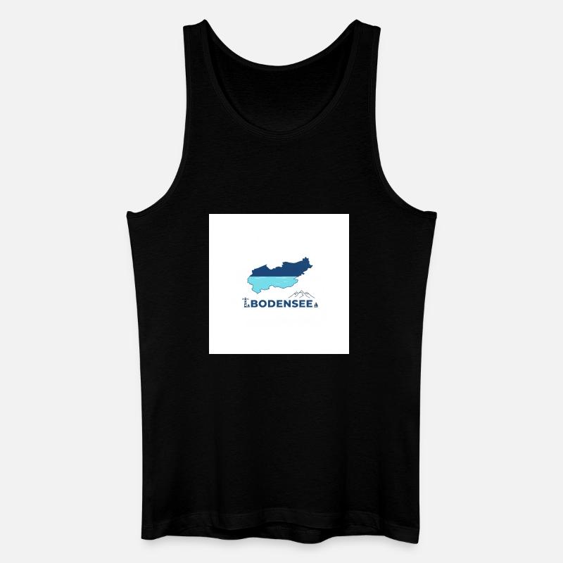 Bodensee Landschaftslogo Seeufer - Männer Bio Tank Top - Schwarz