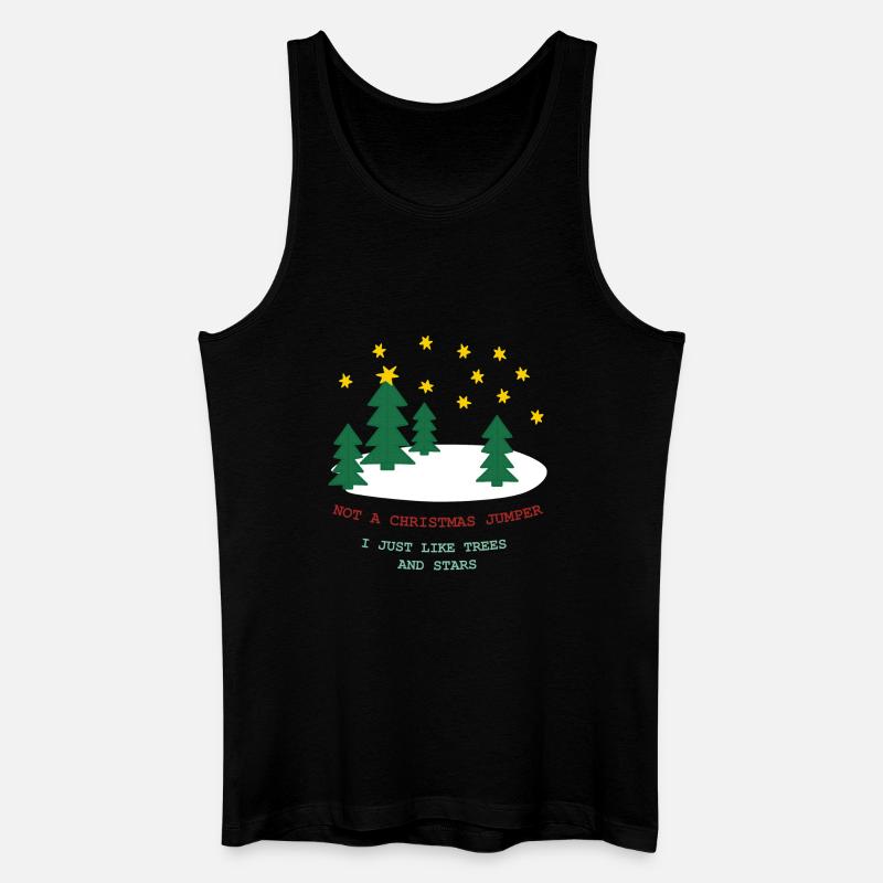Kein Weihnachtspulli: Bäume und Sterne - Männer Bio Tank Top - Schwarz