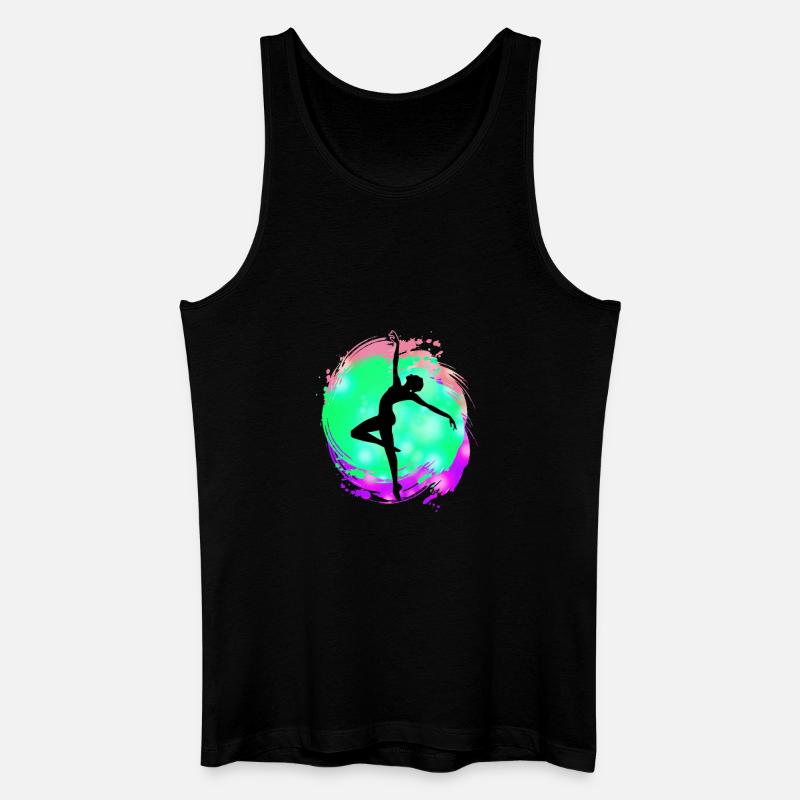 Tänzerin Silhouette Neon-Splash - Männer Bio Tank Top - Schwarz