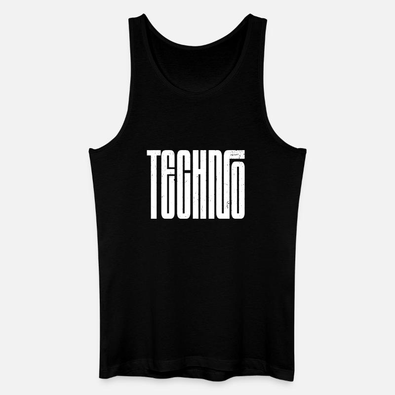 Techno Bold Retro Typography - Men’s Organic Tank Top - black