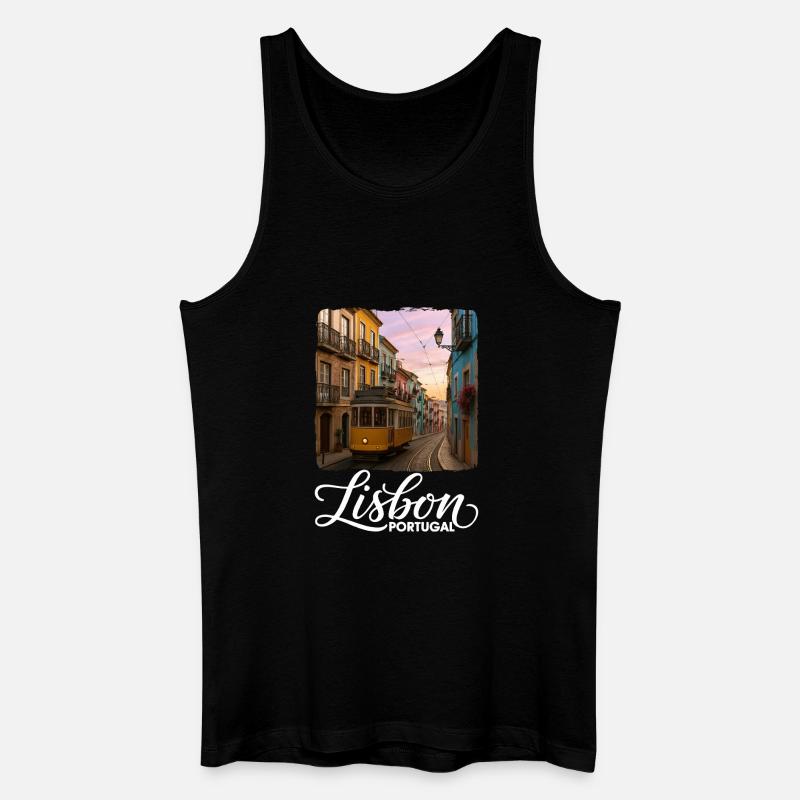 Lissabon - Männer Bio Tank Top - Schwarz