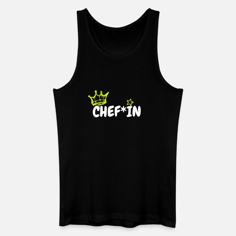 Chef*In Grafiti Krone, Stern - Männer Bio Tank Top - Schwarz