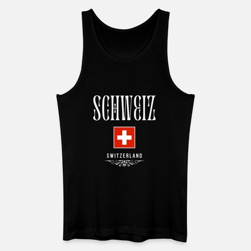Schweizer Flagge, made in Switzerland - Männer Bio Tank Top - Schwarz