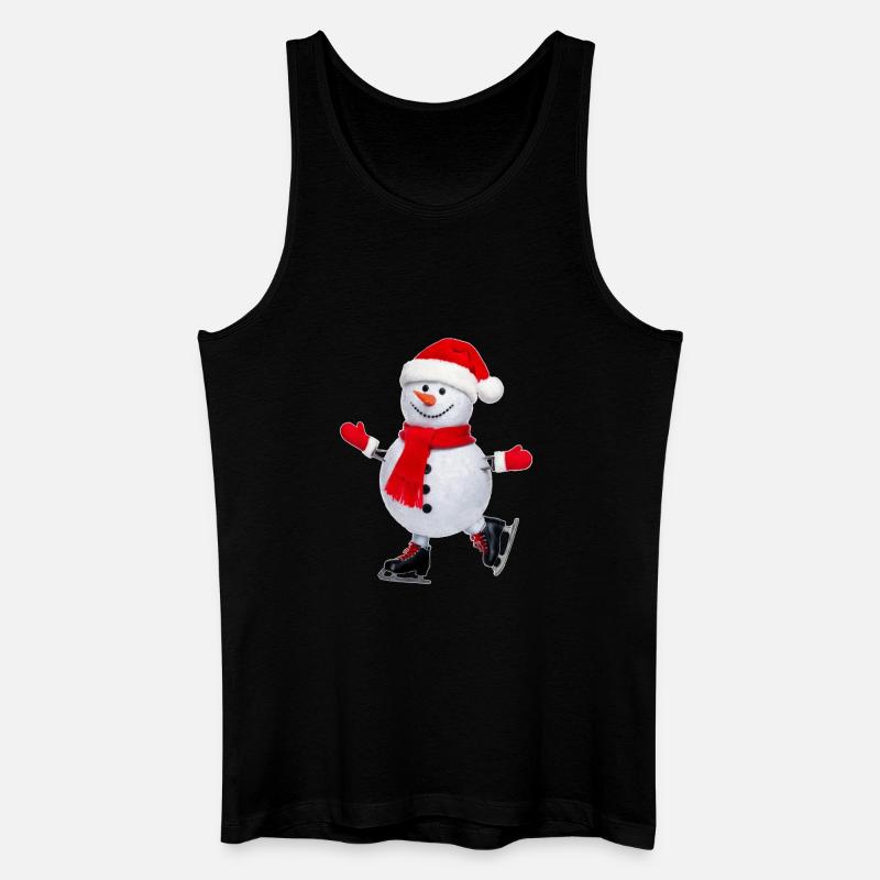 Schneeman - Männer Bio Tank Top - Schwarz