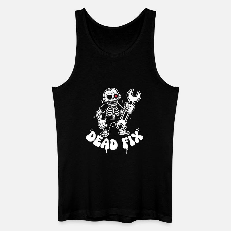 Skelett mit Schraubenschlüssel - Männer Bio Tank Top - Schwarz