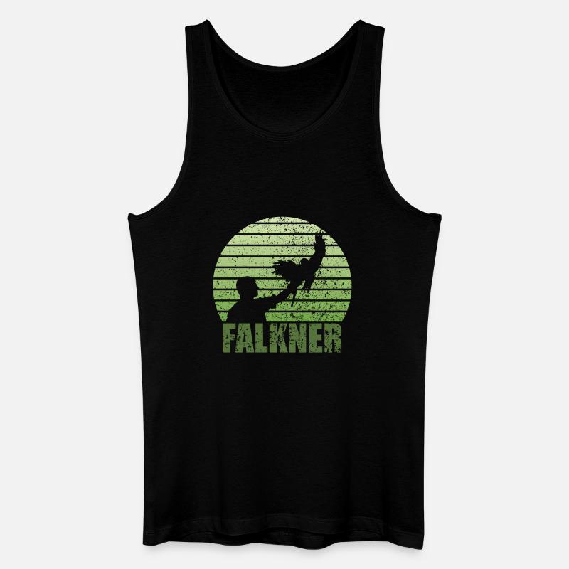 Falkner Grunge Style mit Greifvogel - Männer Bio Tank Top - Schwarz