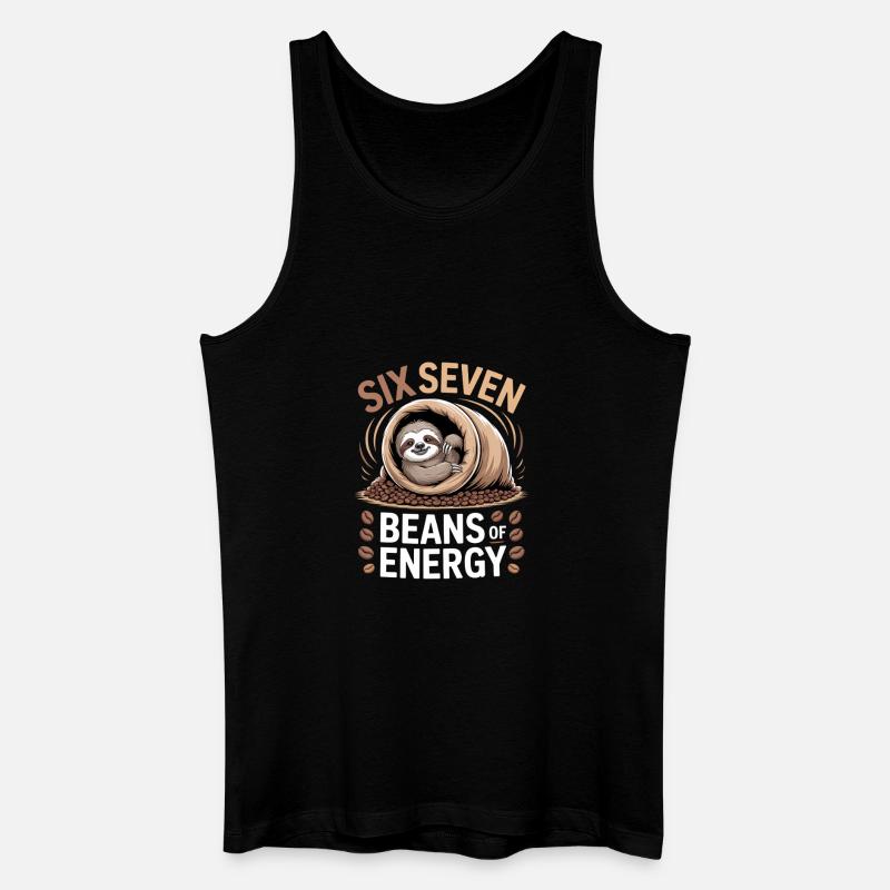 Sechs Sieben Bohnen Energie - Männer Bio Tank Top - Schwarz