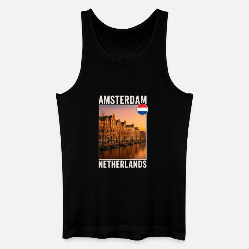 Amsterdam - Männer Bio Tank Top - Schwarz