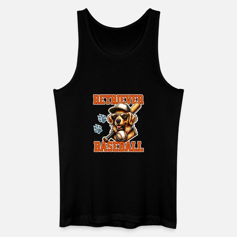 Golden Retriever Baseball Team - Männer Bio Tank Top - Schwarz