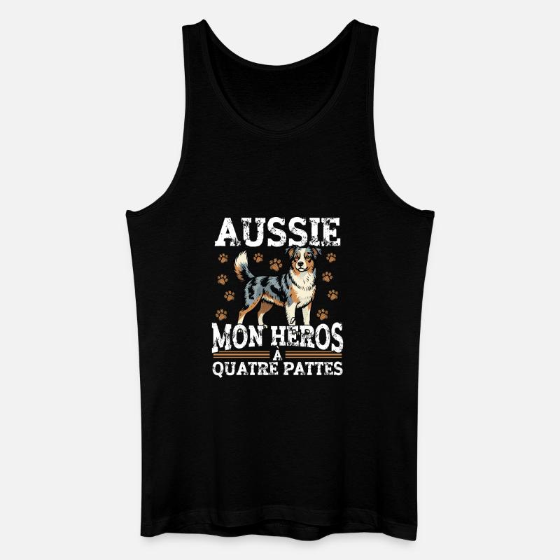 Aussie Mein Vierbeiniger Held Hund - Männer Bio Tank Top - Schwarz