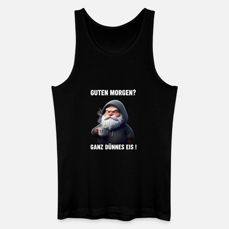 Grummel Weihnachtsmann Dünnes Eis Spruch - Débardeur bio Homme - noir