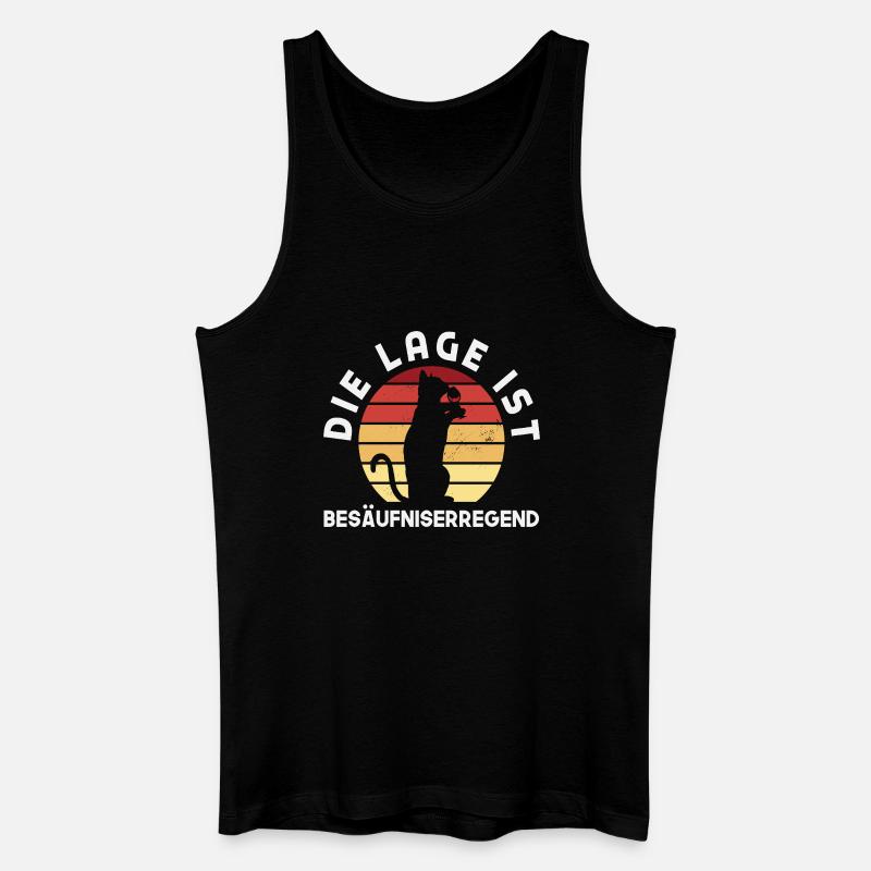 Die Lage ist besäufniserregend Katze - Männer Bio Tank Top - Schwarz