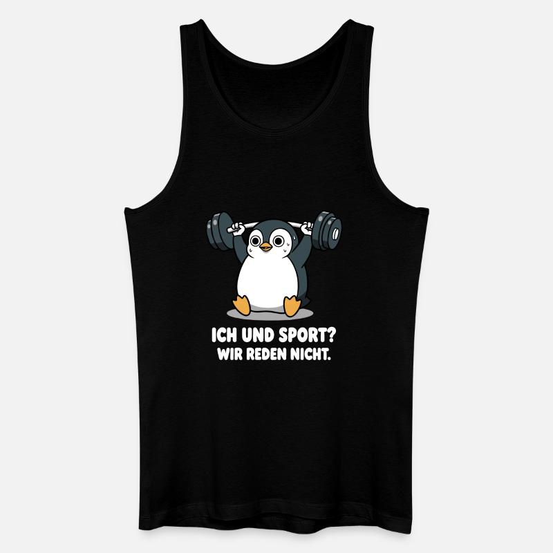 Penguin Gewichtheben Spruch - Männer Bio Tank Top - Schwarz