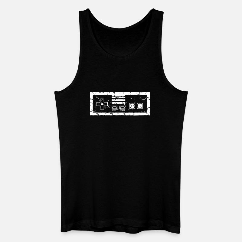 Gaming_retro_Kontroller_Vector_path21 - Männer Bio Tank Top - Schwarz