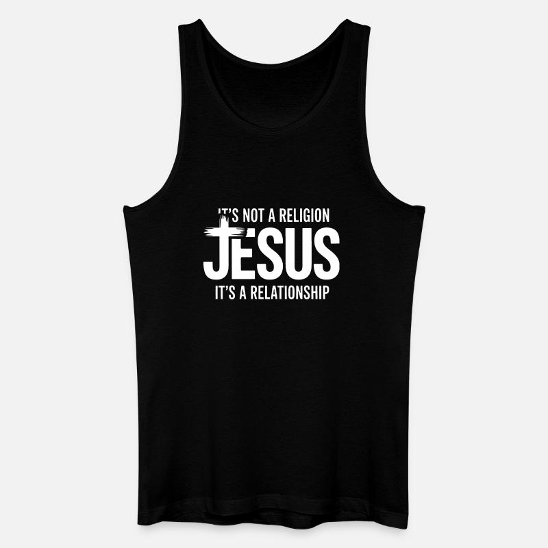 Jesus-Beziehungs-Tee - Männer Bio Tank Top - Schwarz