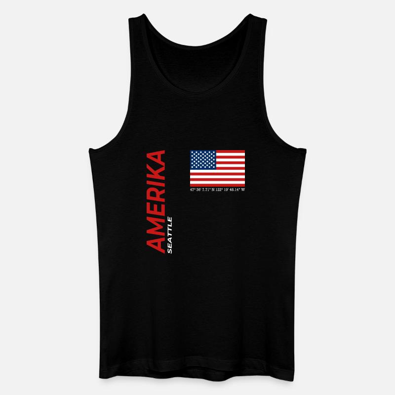 Seattle - Männer Bio Tank Top - Schwarz