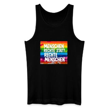 Human Rights Instead of Right-Wing People Statement - Men’s Organic Tank Top - black - Front