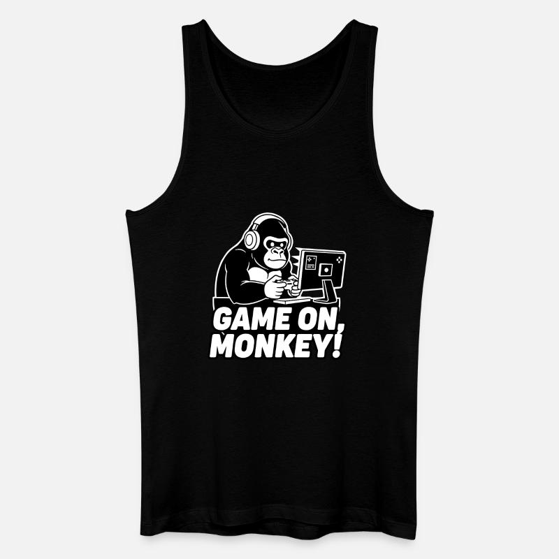 Gameraffe im Spielmodus - Männer Bio Tank Top - Schwarz