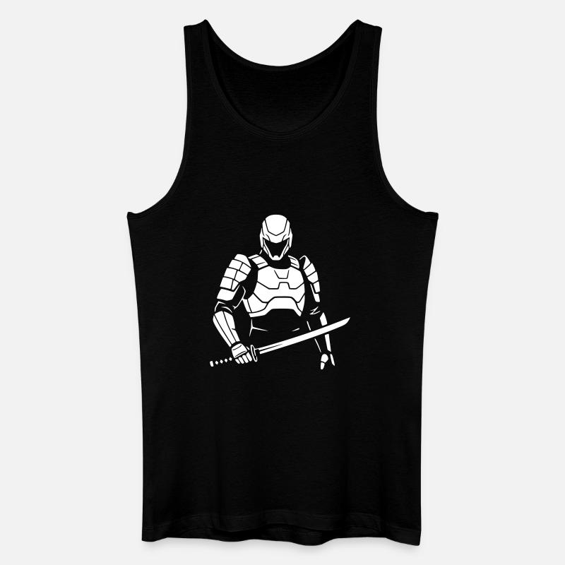 Cyberpunk Samurai Roboter Krieger Vektor - Männer Bio Tank Top - Schwarz