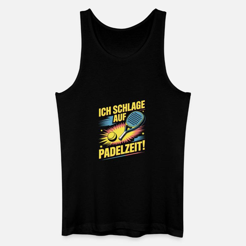 Padelzeit Neon Treffer - Männer Bio Tank Top - Schwarz