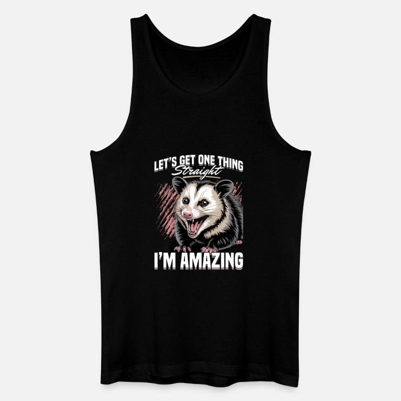 Funny Opossum - Männer Bio Tank Top - Schwarz