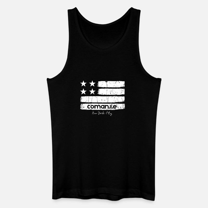 Flag Strokes mit NYC - Männer Bio Tank Top - Schwarz