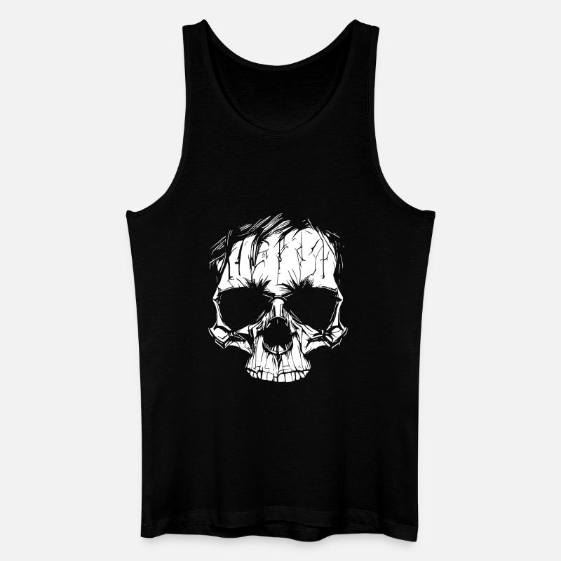 Schädel im Zombie Look - Männer Bio Tank Top - Schwarz