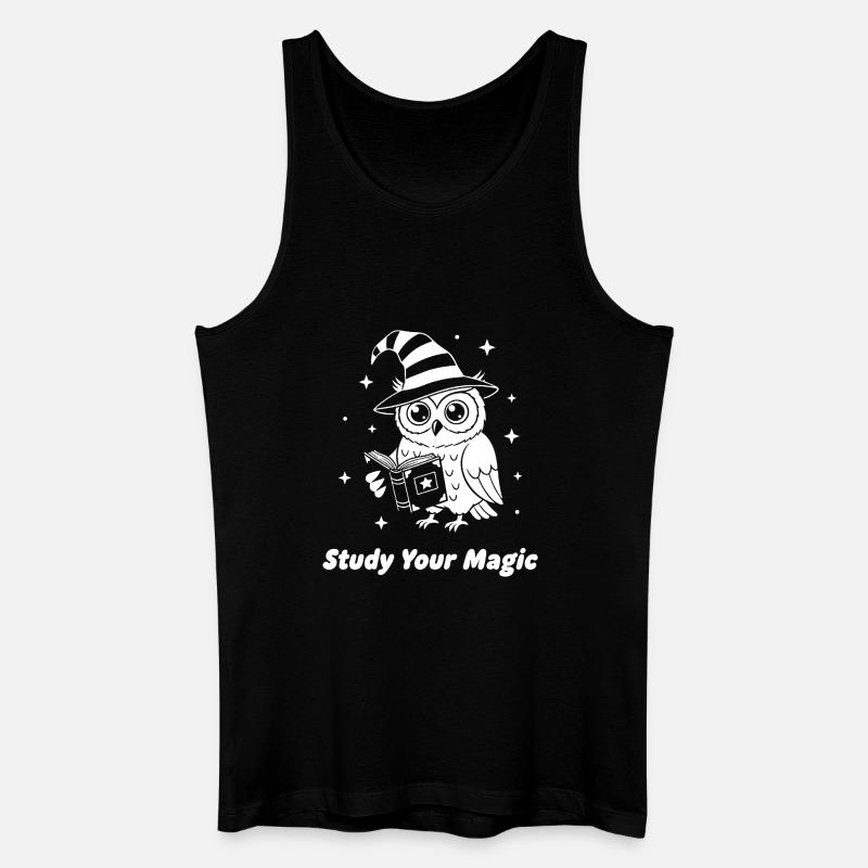 Magic owl learns magic - Men’s Organic Tank Top - black