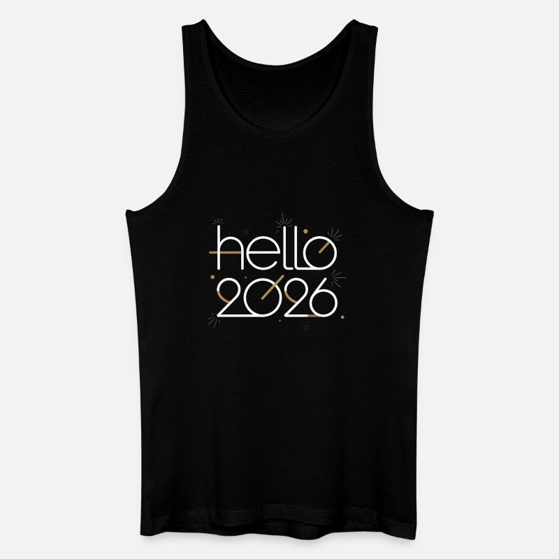 Hallo, 2026 Neon-Gliederung - Männer Bio Tank Top - Schwarz