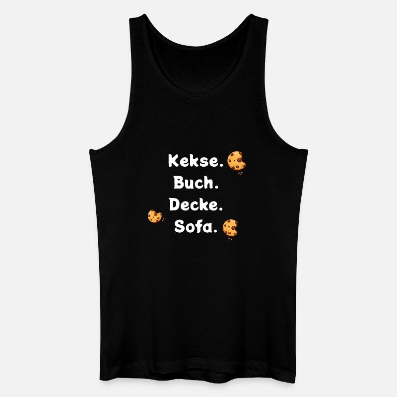 Kekse. Buch. Decke. Sofa. - Männer Bio Tank Top - Schwarz