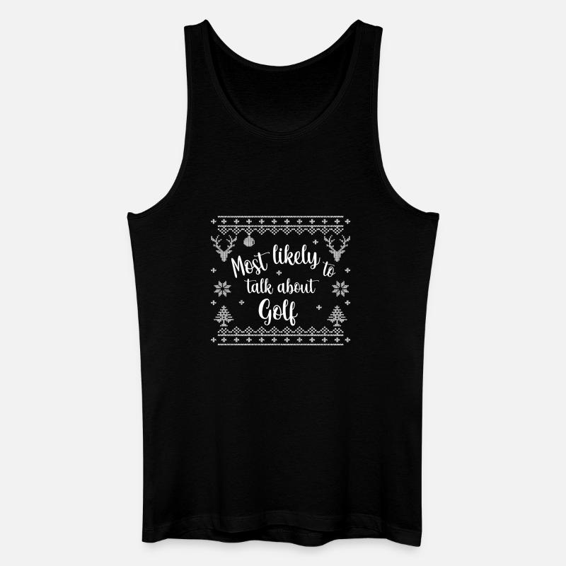 Most likely to talk about Golf - Männer Bio Tank Top - Schwarz