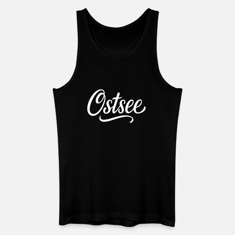 Ostsee Kalligraphie Kontrast - Männer Bio Tank Top - Schwarz