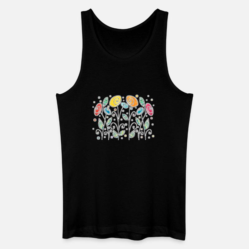 Blumen - Männer Bio Tank Top - Schwarz