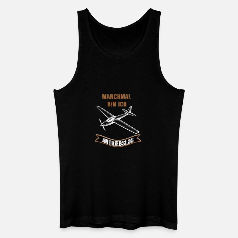 Manchmal Bin Ich Antriebslos Flugzeug - Männer Bio Tank Top - Schwarz