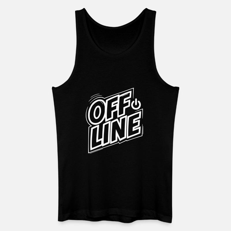 Offline Modus Retro - Männer Bio Tank Top - Schwarz