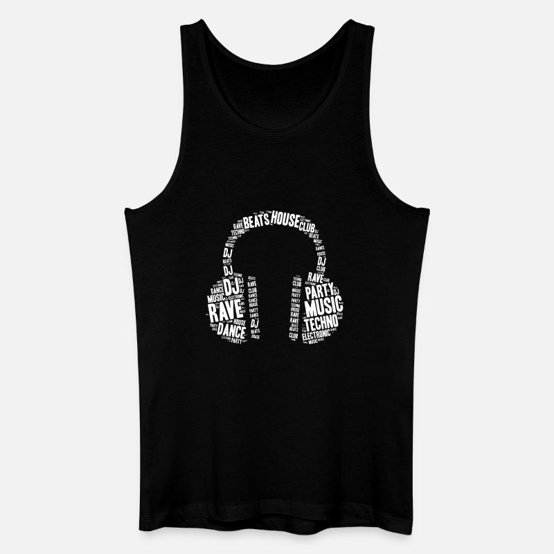 Wordburst DJ-Kopfhörer-Kunst - Männer Bio Tank Top - Schwarz