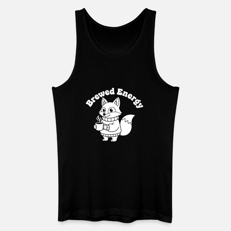 KaffeeFuchs Pullover Motiv - Männer Bio Tank Top - Schwarz