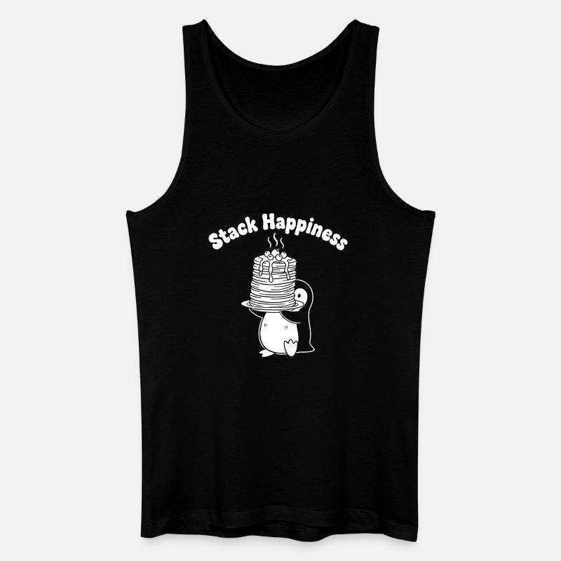 Pinguin Stackt Kuchenfreude - Männer Bio Tank Top - Schwarz