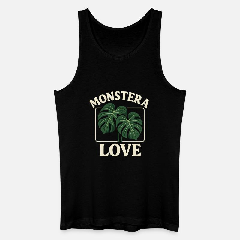 Monstera Love - Männer Bio Tank Top - Schwarz
