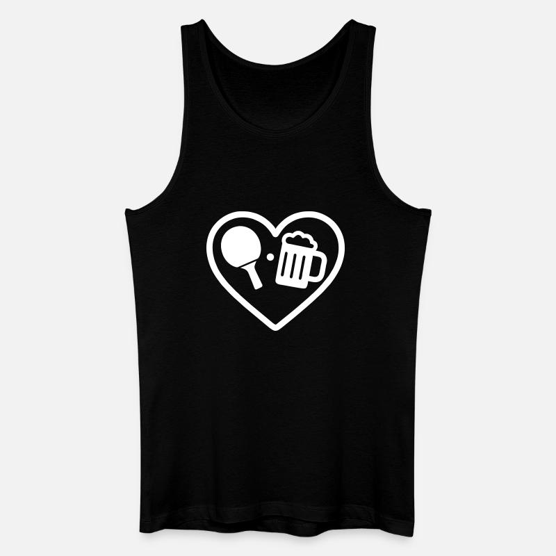Heart Ping-Pong Bier - Männer Bio Tank Top - Schwarz