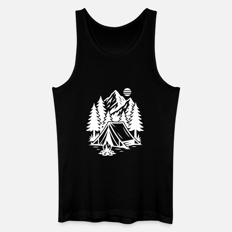 Camping Zelt Berge Wald - Männer Bio Tank Top - Schwarz