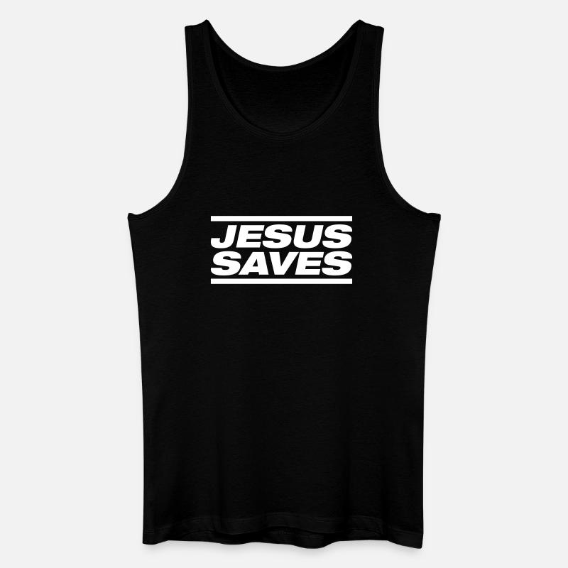 Jesus Rettet - Männer Bio Tank Top - Schwarz