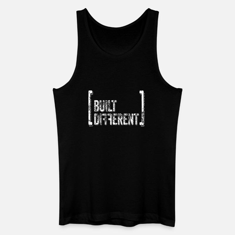 Built Different Distressed Quote - Männer Bio Tank Top - Schwarz